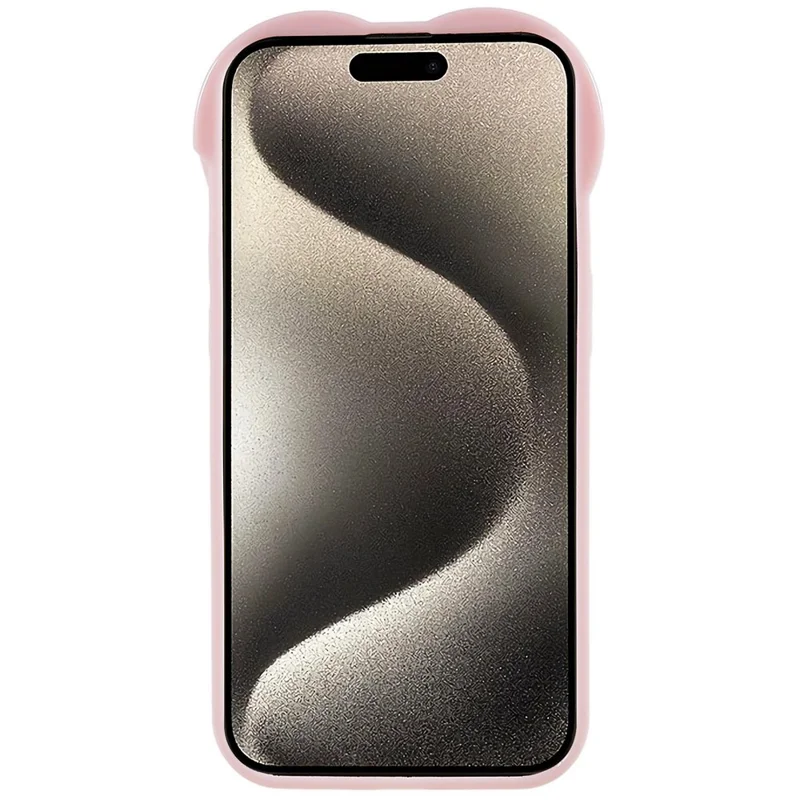 Para iPhone 15 Pro Protector de bisel elevado Funda de teléfono móvil TPU Estuche de teléfono celular Diseño con forma de corazón - Rosa
