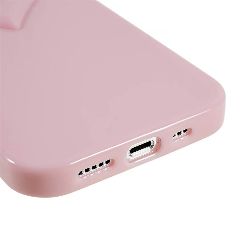 Para iPhone 15 Pro Protector de bisel elevado Funda de teléfono móvil TPU Estuche de teléfono celular Diseño con forma de corazón - Rosa