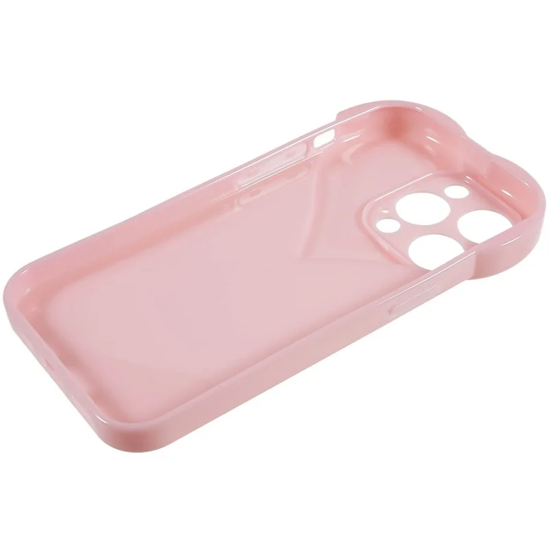 Para iPhone 15 Pro Protector de bisel elevado Funda de teléfono móvil TPU Estuche de teléfono celular Diseño con forma de corazón - Rosa