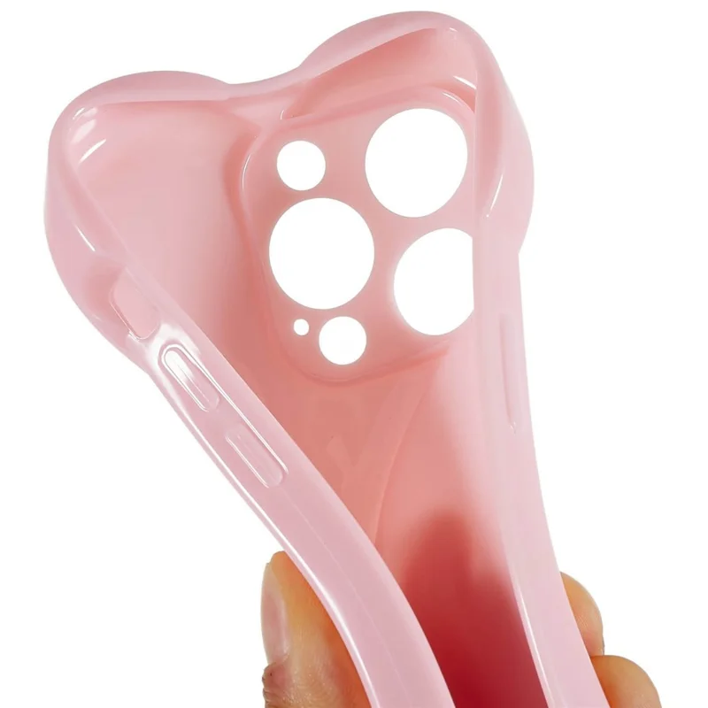 Para iPhone 15 Pro Protector de bisel elevado Funda de teléfono móvil TPU Estuche de teléfono celular Diseño con forma de corazón - Rosa