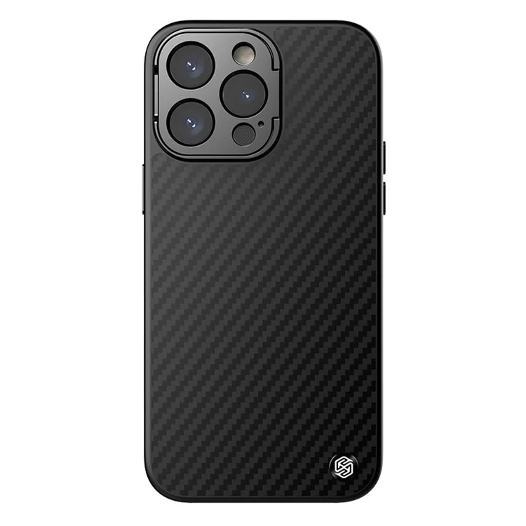 NILLKIN Carboprof Étui de protection avec support pour appareil photo pour iPhone 15 Pro Max, Étui en TPU+fibre d'aramide compatible avec MagSafe