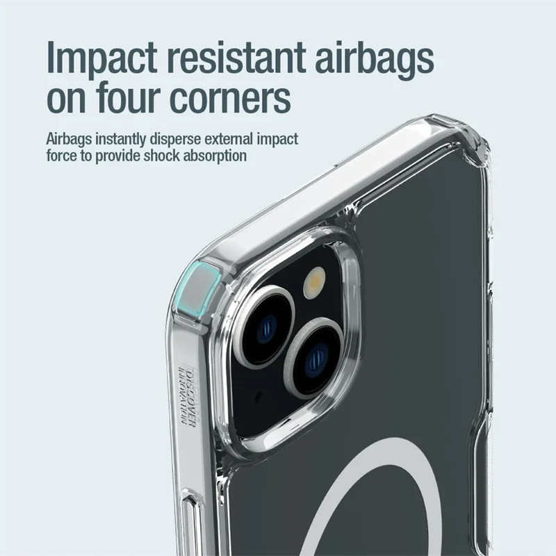 NILLKIN Nature Pro Series Magnetic Case for iPhone 15 Plus Compatible with MagSafe PC+TPU Protective Phone Cover - Blue