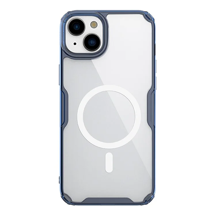 NILLKIN Nature Pro Series for iPhone 15 PC+TPU Clear Phone Case Magnetic Cover Compatible with MagSafe - Blue