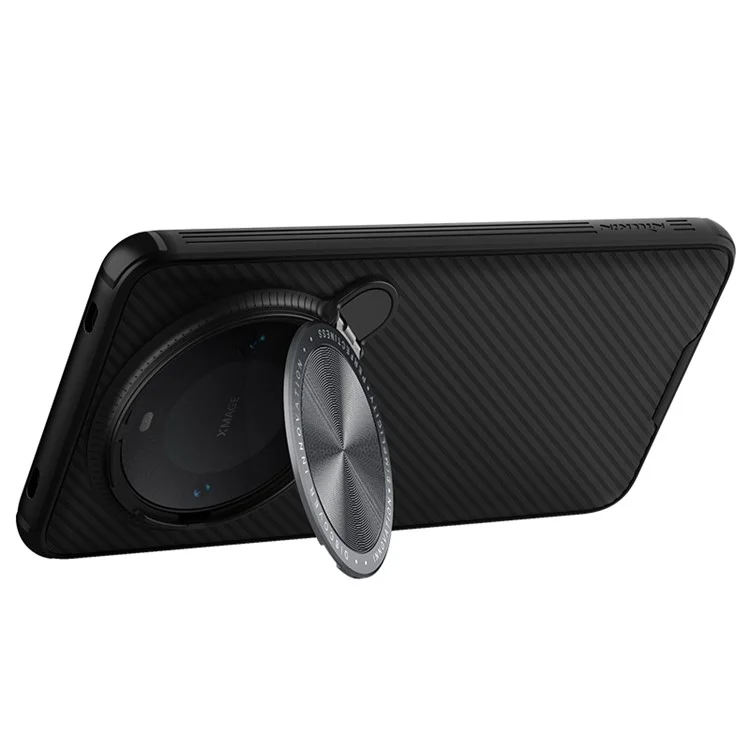 NILLKIN CamShield Prop-Serie für Huawei Mate 60 Pro / 60 Pro+ Kickstand Lens Lid Back Cover PC+TPU Handyhülle - Schwarz