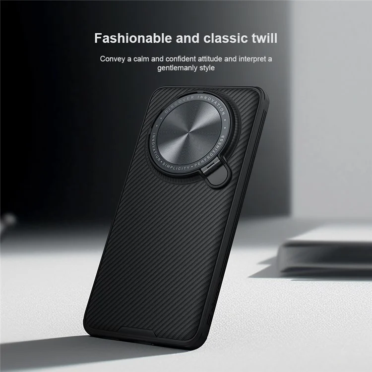 NILLKIN CamShield Prop-Serie für Huawei Mate 60 Pro / 60 Pro+ Kickstand Lens Lid Back Cover PC+TPU Handyhülle - Schwarz