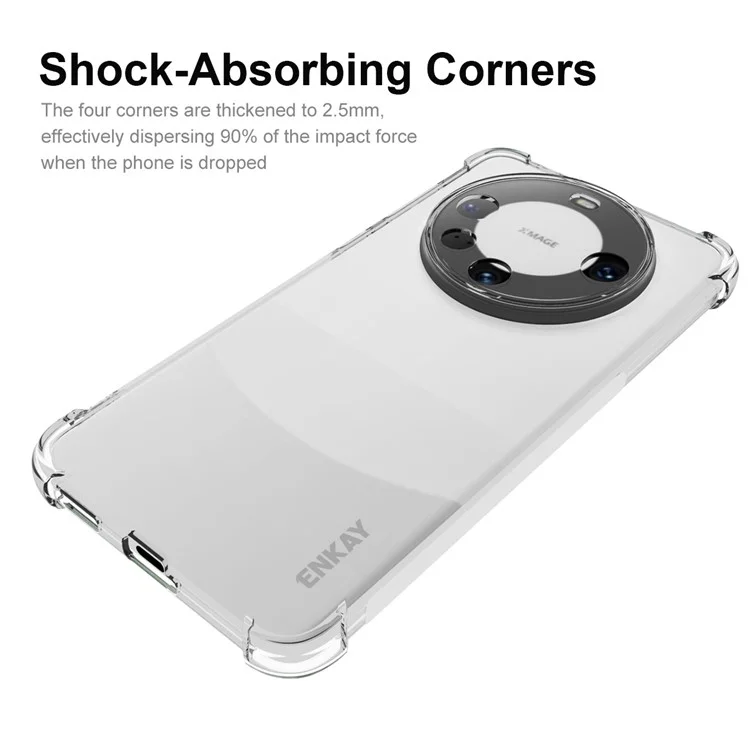 ENKAY HAT PRINCE Para Huawei Mate 60 Pro Funda de Teléfono Tira Antideslizante Borde TPU Cubierta de Teléfono