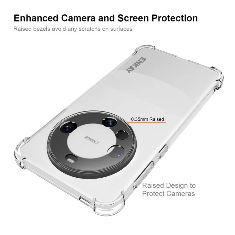 ENKAY HAT PRINCE Para Huawei Mate 60 Pro Funda de Teléfono Tira Antideslizante Borde TPU Cubierta de Teléfono