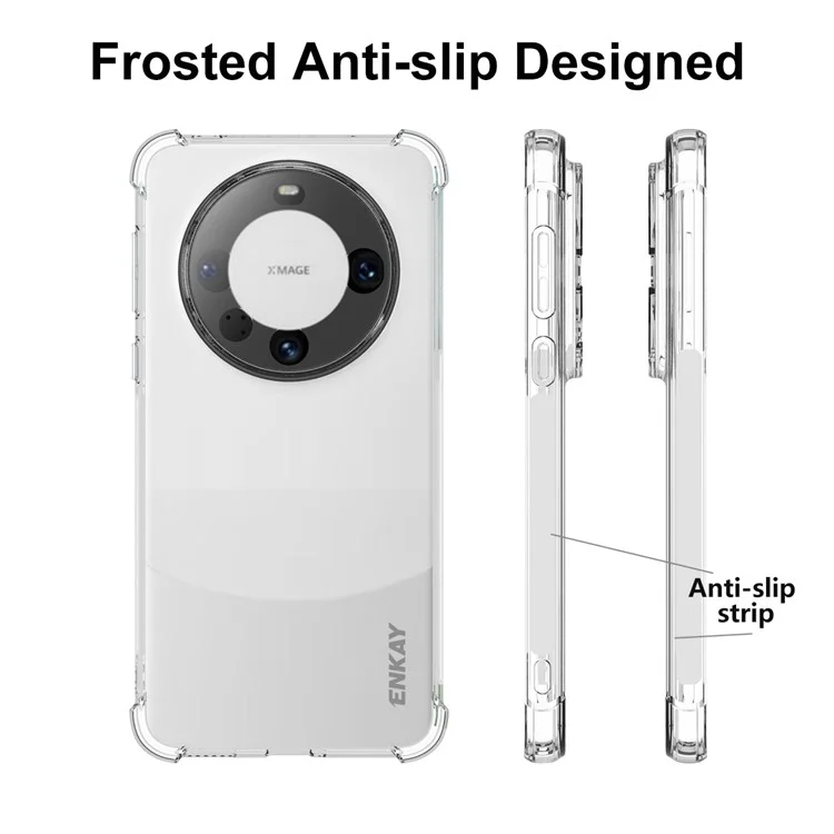 ENKAY HAT PRINCE Para Huawei Mate 60 Pro Funda de Teléfono Tira Antideslizante Borde TPU Cubierta de Teléfono
