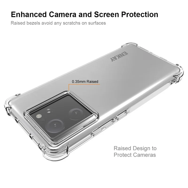 ENKAY HAT PRINCE Anti-Slip Phone Cover for Xiaomi 13T / 13T Pro HD Clear TPU Mobile Phone Case Shell