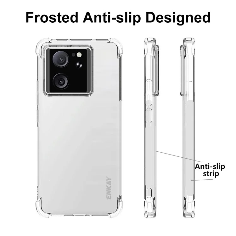 ENKAY HAT PRINCE Anti-Slip Phone Cover for Xiaomi 13T / 13T Pro HD Clear TPU Mobile Phone Case Shell