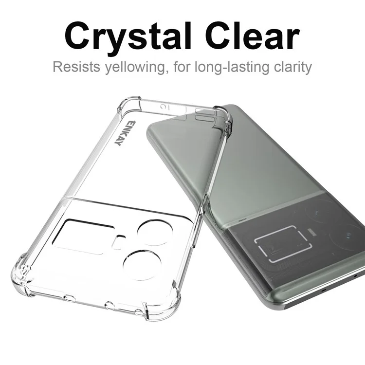 ENKAY HAT PRINCE Pour Realme GT5 5G Flexible TPU Cover Anti-slip Strip Edge Cell Phone Case Shell
