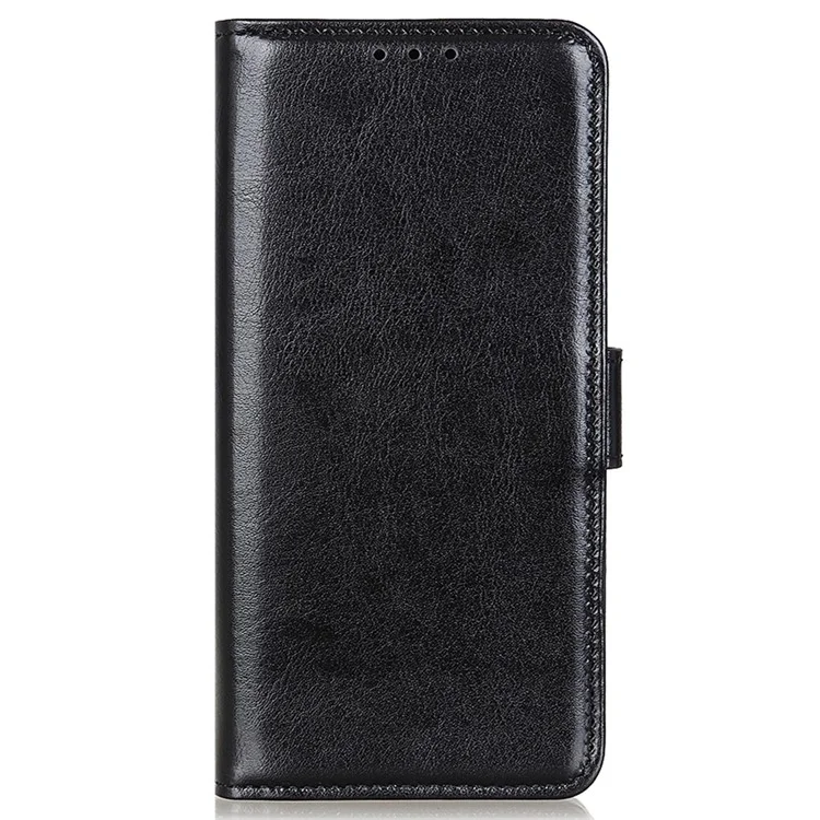 For Huawei Mate 60 PU Leather Wallet Phone Case Crazy Horse Texture Stand Cover - Black