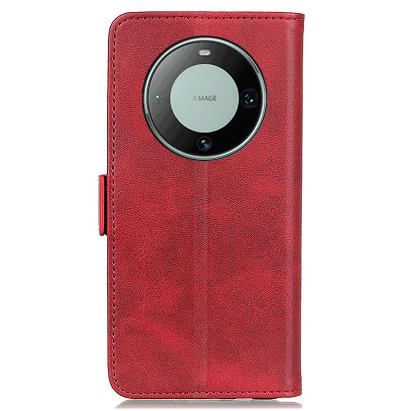 For Huawei Mate 60 Kuflådetelefoncase i PU-læder med stående funktion og tegnebog - Rød