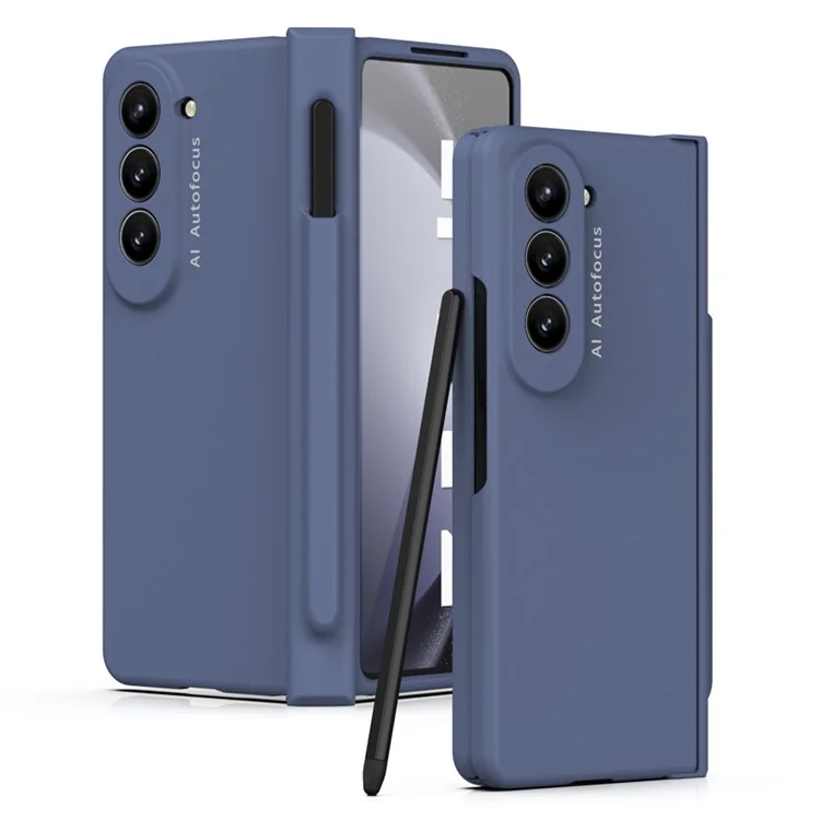 Per Samsung Galaxy Z Fold5 5G PC Phone Case Anti-drop Cover con Pellicola Protettiva Vetro Temperato e Stilo - Blu