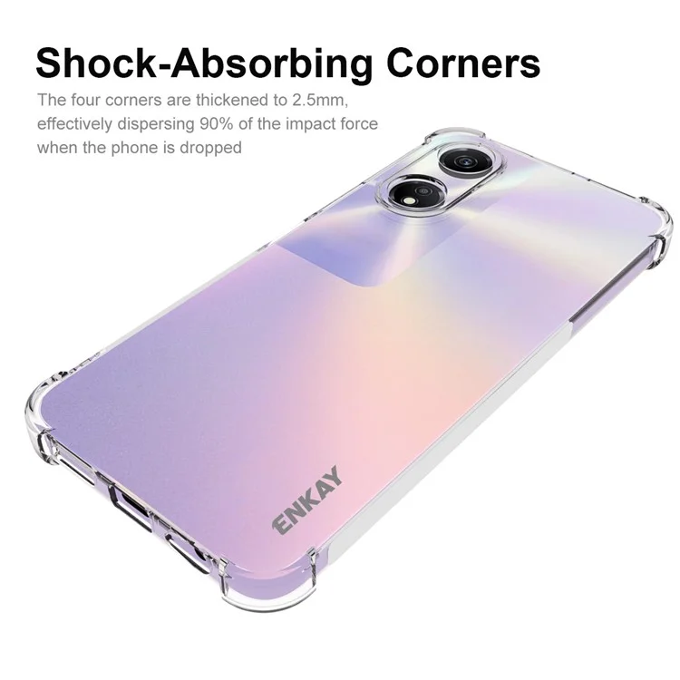 ENKAY HAT PRINCE Для Honor Play 40 / 40C 5G Супер прозрачный TPU чехол для телефона с противоскользящей полоской по краям