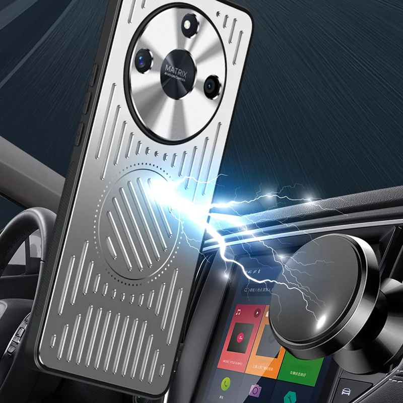 Coque de téléphone For Honor X50 Hollow Heat Dissipation - Argent