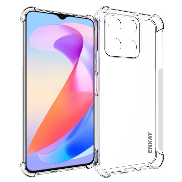 ENKAY HAT PRINCE Phone Cover for Honor X6a 4G , HD Clear Phone Case Anti-slip Strip Edge TPU Shell
