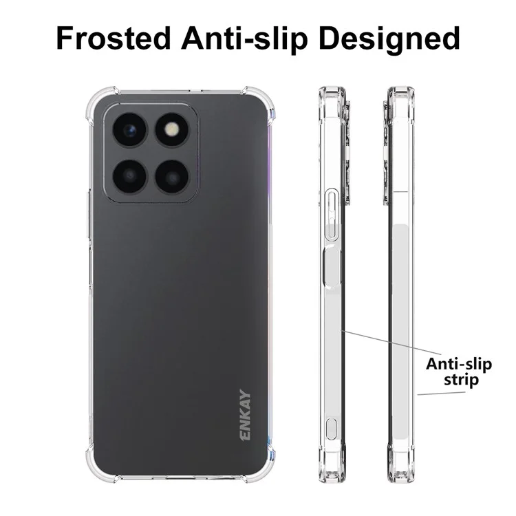 ENKAY HAT PRINCE Phone Cover for Honor X6a 4G , HD Clear Phone Case Anti-slip Strip Edge TPU Shell