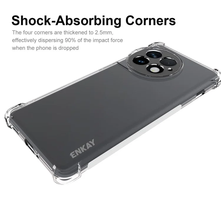 ENKAY HAT PRINCE Para OnePlus Ace 2 Pro 5G Funda Suave de TPU Tira Antideslizante Borde de Cobertura Funda Transparente de Teléfono HD Claro