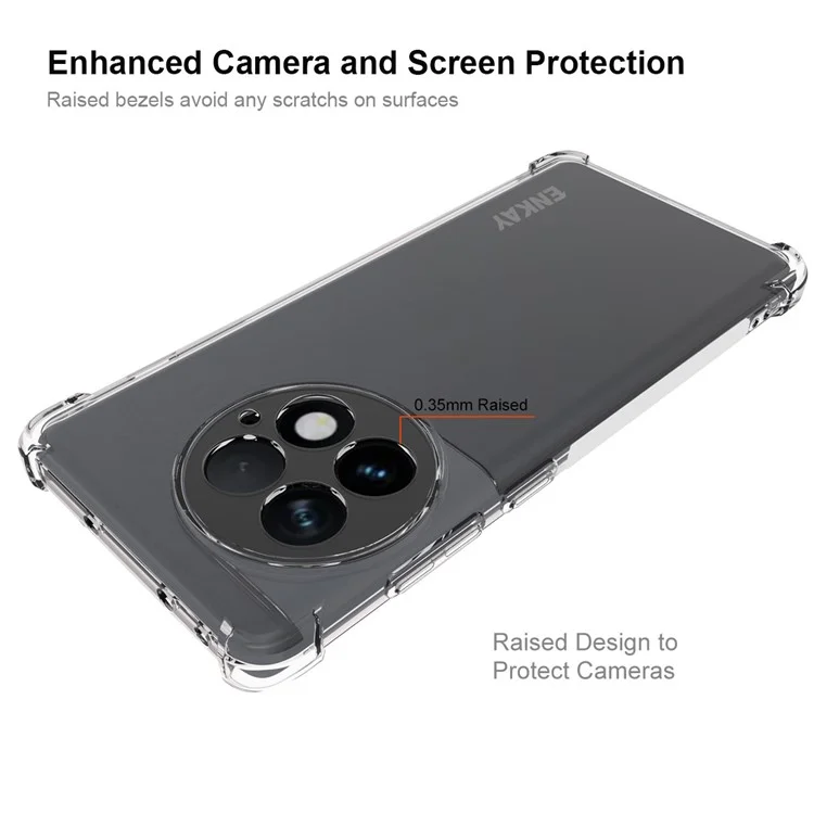 ENKAY HAT PRINCE Para OnePlus Ace 2 Pro 5G Funda Suave de TPU Tira Antideslizante Borde de Cobertura Funda Transparente de Teléfono HD Claro