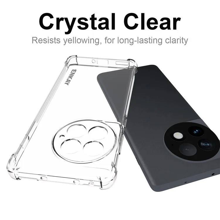 ENKAY HAT PRINCE Para OnePlus Ace 2 Pro 5G Funda Suave de TPU Tira Antideslizante Borde de Cobertura Funda Transparente de Teléfono HD Claro