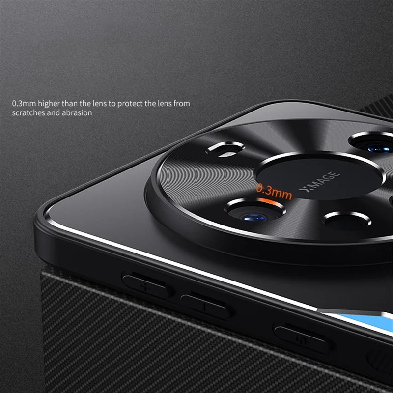 For Huawei Mate 60 Kickstand Phone Case Aluminum Alloy + TPU Shockproof Protective Cover - Blue