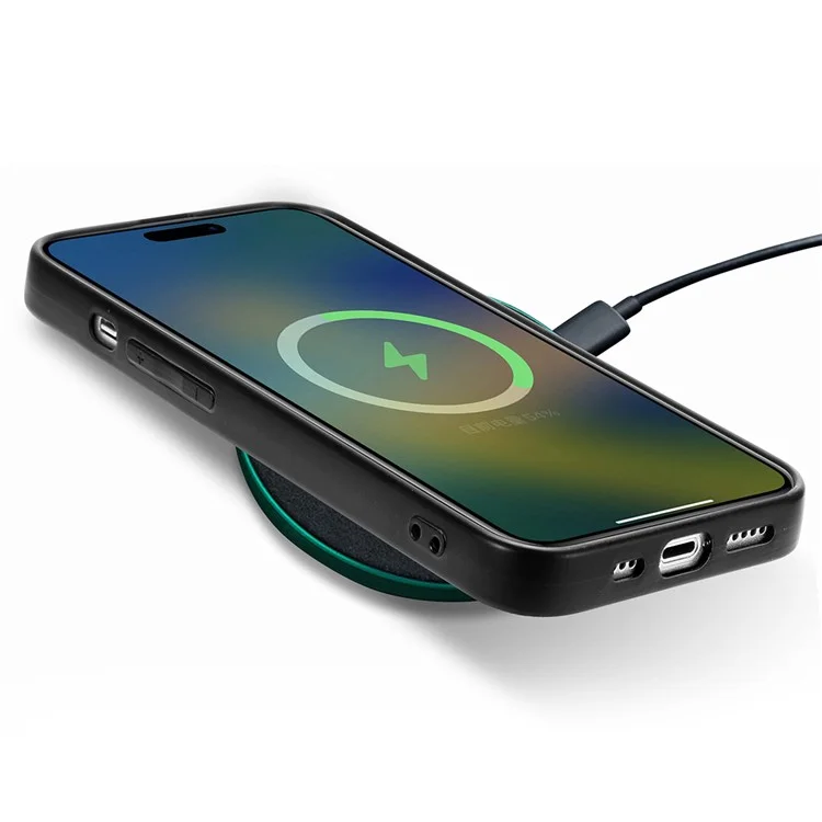 ENKAY HAT PRINCE Para iPhone 14 Pro Funda de teléfono de fibra de carbono de cuero + PC con película de vidrio de alta aluminio-silicio - Azul