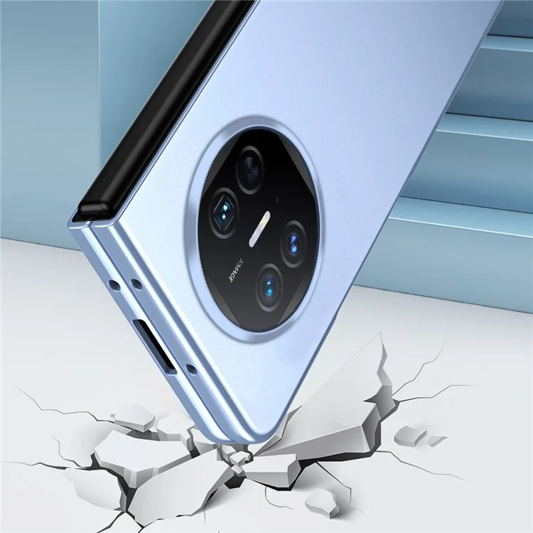 Para Huawei Mate X5 Funda Protectora de Teléfono Duro de PC Protección contra Caídas Funda Plegable de Teléfono con Película de Vidrio Templado - Azul