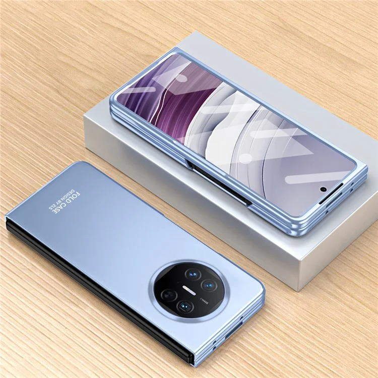 Para Huawei Mate X5 Funda Protectora de Teléfono Duro de PC Protección contra Caídas Funda Plegable de Teléfono con Película de Vidrio Templado - Azul