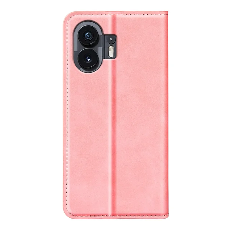 Funda de teléfono de piel de imitación para Nothing Phone (2), Cartera Soporte Antideslizante Tacto Suave Cubierta - Rosa