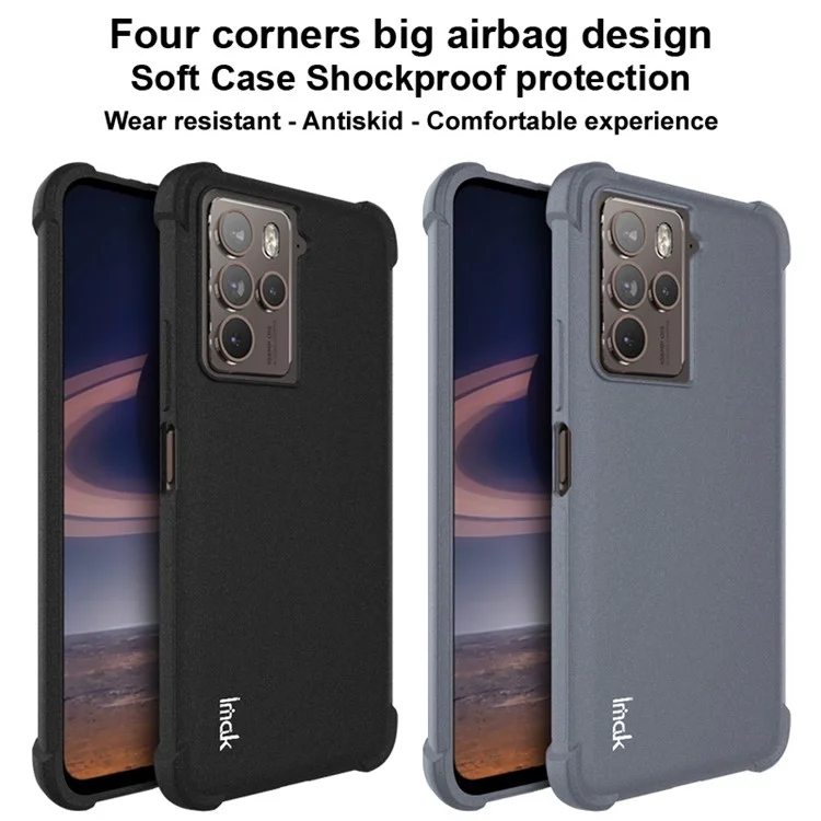 IMAK Für HTC U23 / U23 Pro 5G Matte Soft TPU Handyhülle Stoßabsorbierend Airbag Handyhülle - Grau