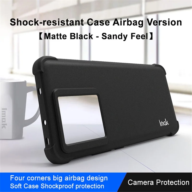 IMAK For Xiaomi 13T / 13T Pro Matte Phone Case Shock-absorbing Airbag TPU Phone Cover - Black