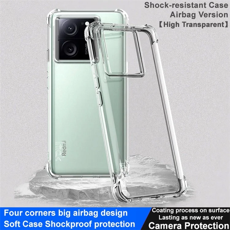 IMAK Für Xiaomi 13T / 13T Pro Airbag Corner Drop Protection Handyhülle Transparent TPU Cover - Transparent