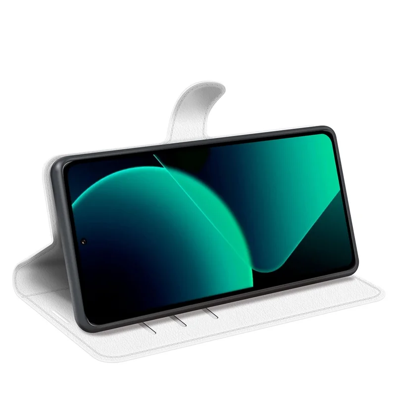 For Xiaomi 13T / 13T Pro Drop Protection Litchi Texture Stand Wallet Phone Case PU Leather Cover - White