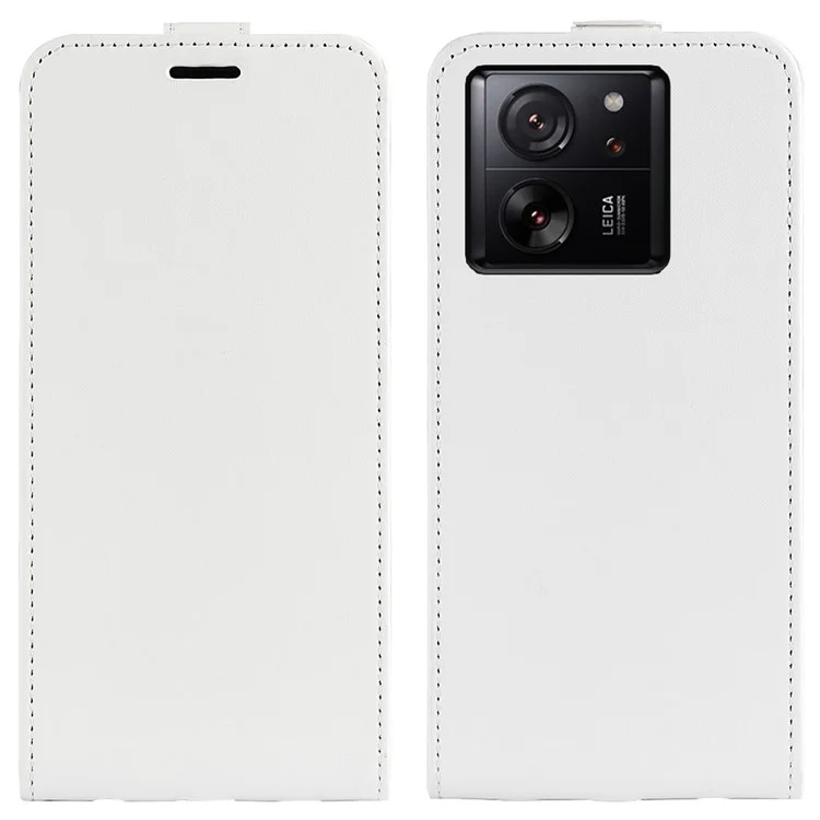 Für Xiaomi 13T / 13T Pro / Redmi K60 Ultra Vertikale Klapphülle mit Kartenfach Handyhülle Crazy Horse Textur Cover Lederetui - Weiß
