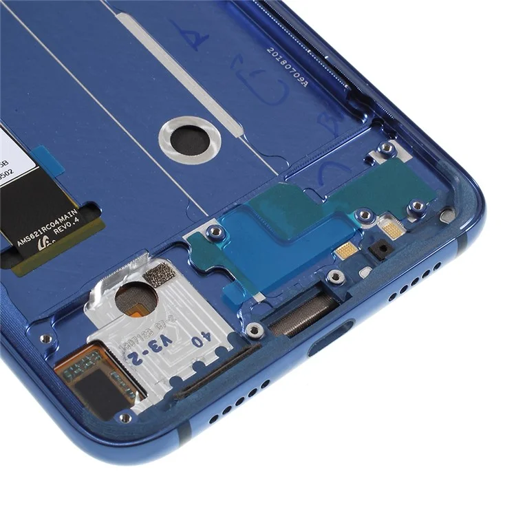 Для Xiaomi Mi 8 (6,21 дюйма) OEM Grade S AMOLED-экран и сенсорный экран в сборе + запасная деталь с рамкой (без логотипа) - синий