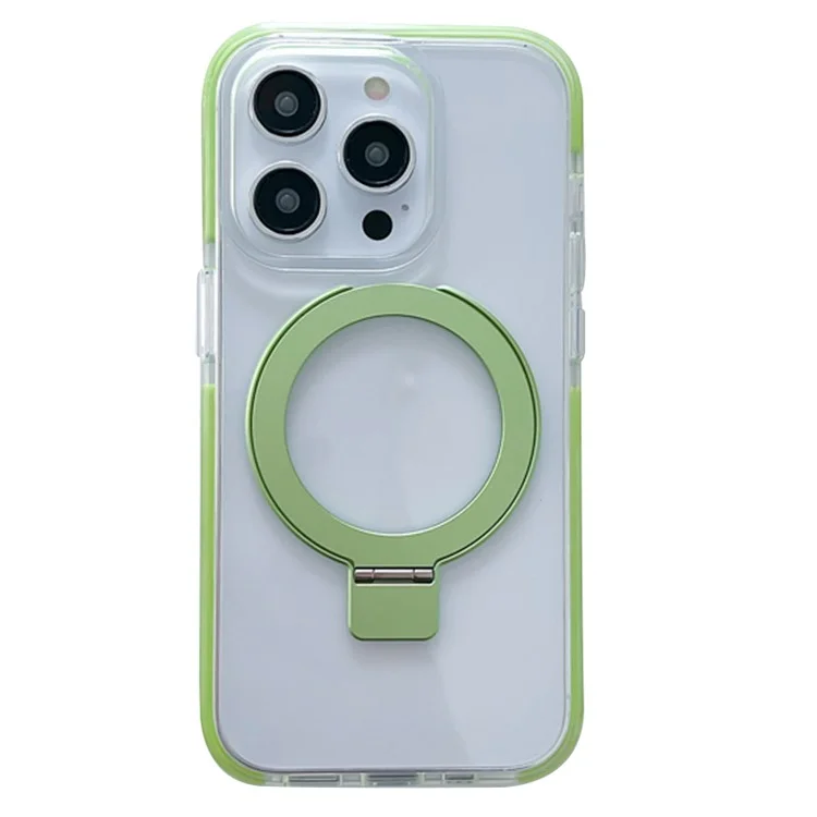 Для iPhone 15 Pro Max Case Acrylic+PET+TPU+Magnet Phone Cover Compatible with MagSafe - Зеленый