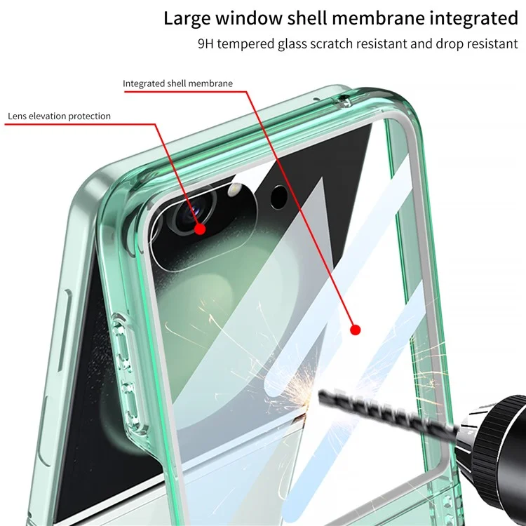 GKK Für Samsung Galaxy Z Flip5 5G Hülle Harte PC Telefonabdeckung mit kleinem Bildschirmfilm - Transparent