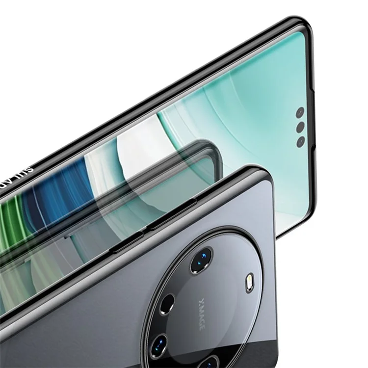 SULADA Per Huawei Mate 60 Custodia Protettiva Trasparente Bordo Dritto Copertura TPU Elettrolitica - Nero