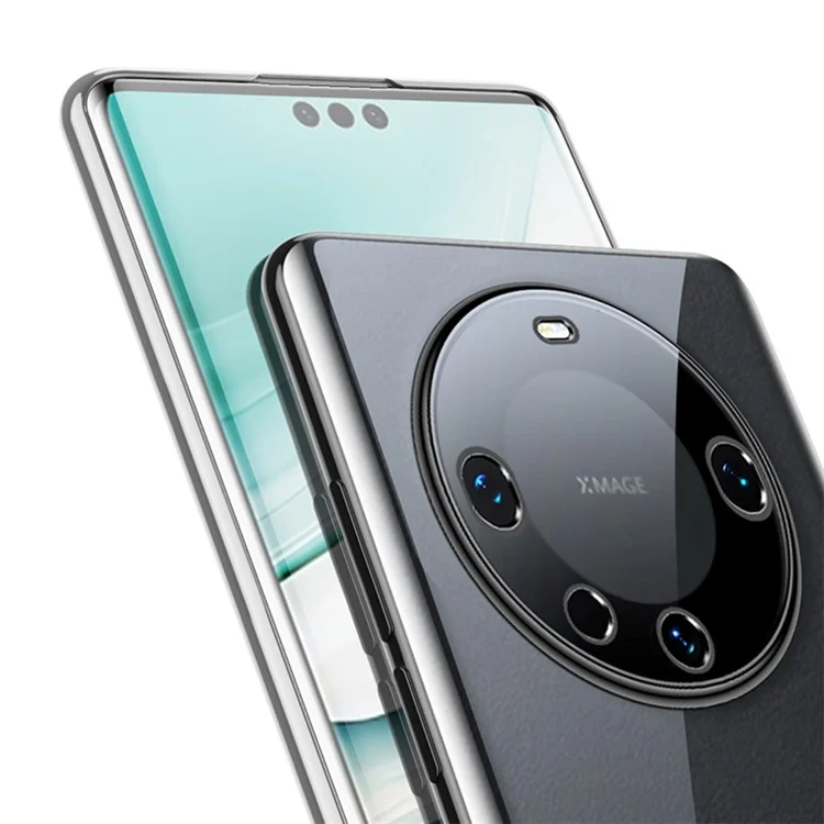 SULADA Per Huawei Mate 60 Custodia Protettiva Trasparente Bordo Dritto Copertura TPU Elettrolitica - Nero