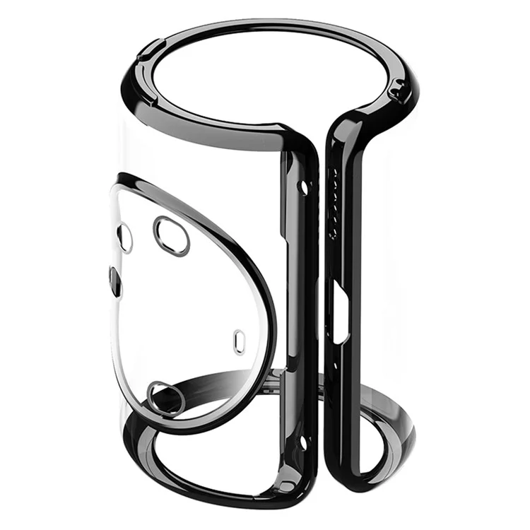 SULADA Per Huawei Mate 60 Custodia Protettiva Trasparente Bordo Dritto Copertura TPU Elettrolitica - Nero