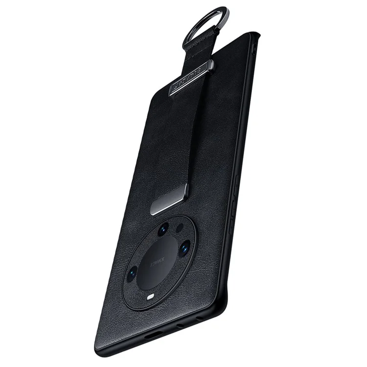 SULADA Fashion Series para Huawei Mate 60 Funda de Teléfono de Cuero Textura de Caballo Loco con Correa Retráctil y Soporte - Azul