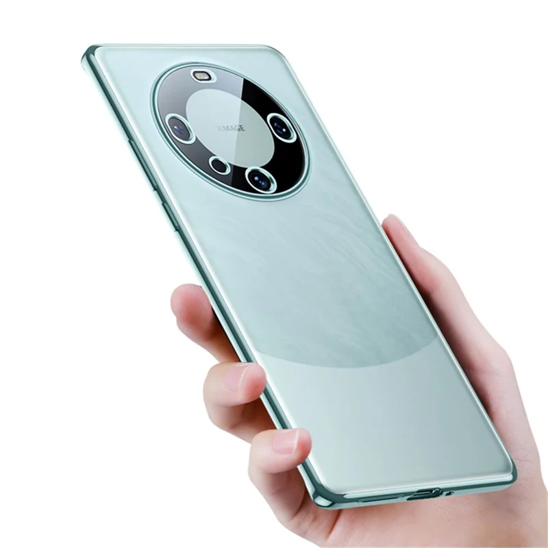 For Huawei Mate 60 Pro+ Case Vacuum Electroplating AG Fingerprint-Proof TPU Phone Cover - Black