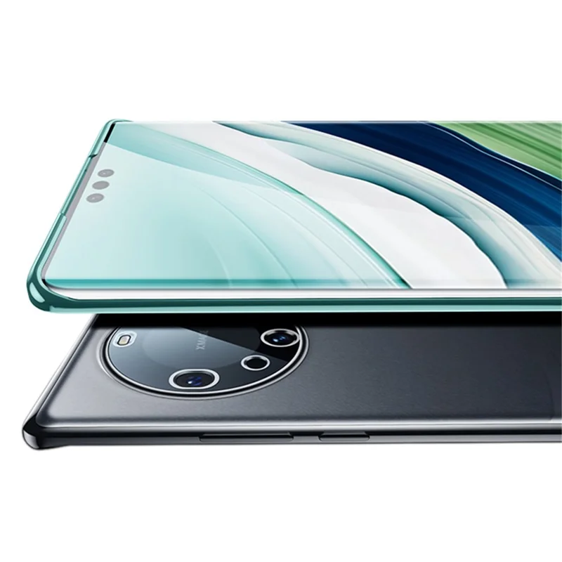 For Huawei Mate 60 Pro+ Case Vacuum Electroplating AG Fingerprint-Proof TPU Phone Cover - Black