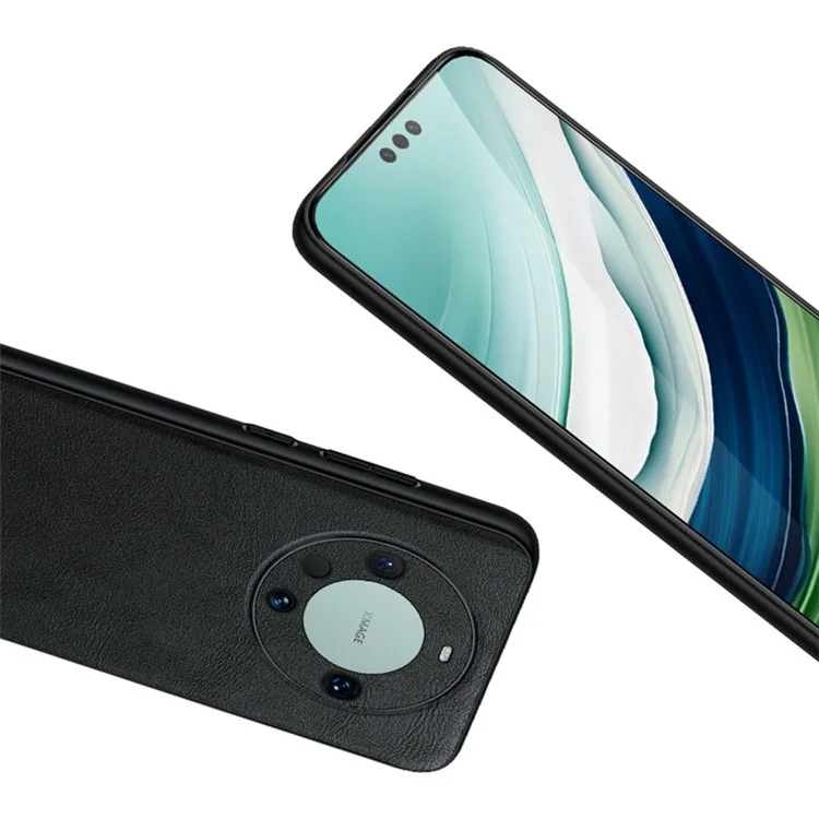 SULADA Für Huawei Mate 60 Pro / 60 Pro+ PU-Leder beschichteter TPU+PC-Handyhülle Sturzsichere Rückseite - Schwarz