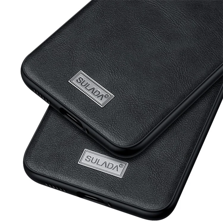 SULADA Für Huawei Mate 60 Pro / 60 Pro+ PU-Leder beschichteter TPU+PC-Handyhülle Sturzsichere Rückseite - Schwarz