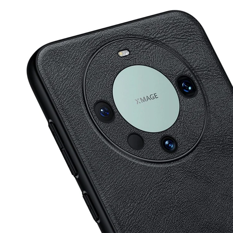 SULADA Für Huawei Mate 60 Pro / 60 Pro+ PU-Leder beschichteter TPU+PC-Handyhülle Sturzsichere Rückseite - Schwarz
