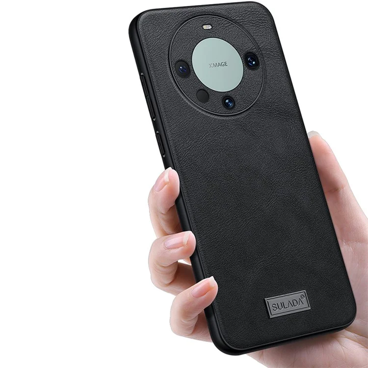 SULADA Per Huawei Mate 60 Custodia Telefonica in PU Pelle+TPU+PC Anti-graffio - Nero