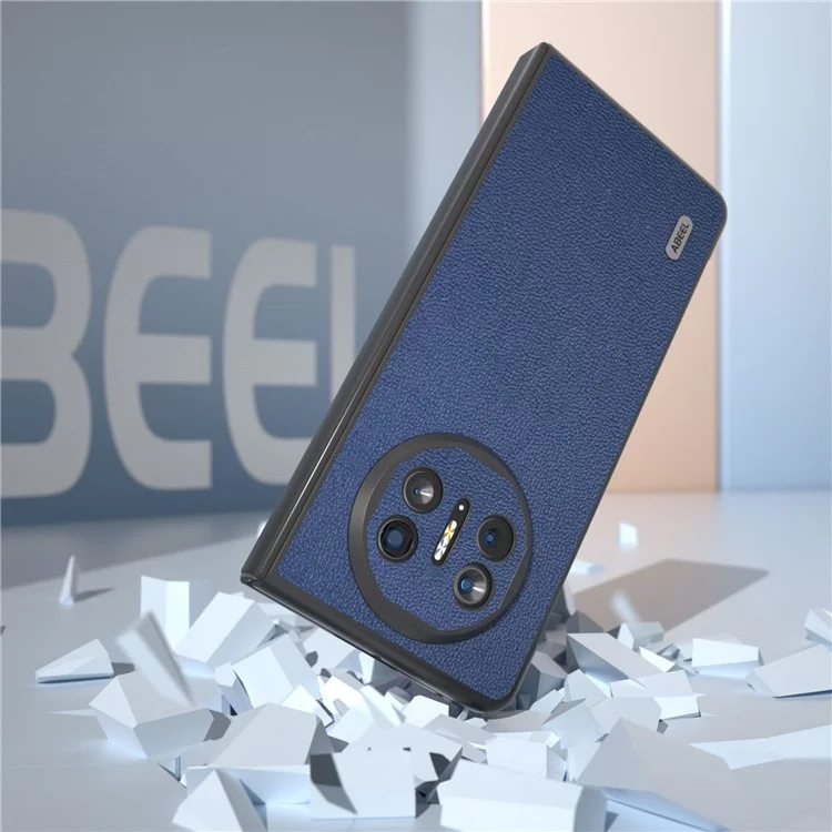ABEEL Per Huawei Mate X5 Case Genuine Cow Leather+TPU+PC Litchi Texture Phone Cover - Blue