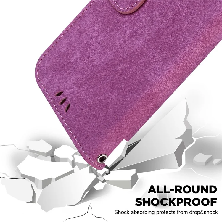 Für Samsung Galaxy M34 5G / F34 5G Wallet Stand Ledertasche Mit Süßem Tiger-Aufdruck Handyhülle - Rose